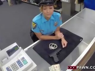 Miss Police officer sucks johnson and fuck her pussy