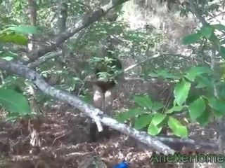 Oskarżenie militaire dans la foret avec amatrice fran&ccedil;aise