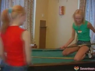 Youthful Sapphic Dolls Onto Pool Table