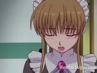 Virginal patrząc anime pokojówka tarcie jej master`s gęsty peter w the łazienka kanał