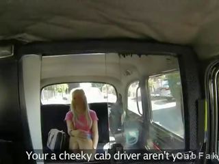 Terrific blonde fucked in fake taxi on sunny day