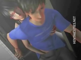 Babe 3D Anime Geek adolescent Gives Fellatio