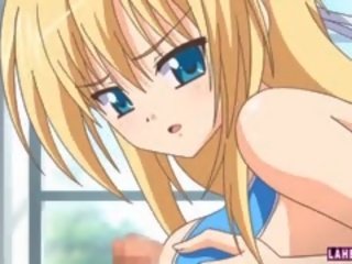 Hentai Blondie In Swimsuit Rides youngsters Hard cock