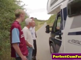 Bukkake in een motorhome