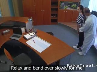 Surgeon fucks bent over patient in recepcionists room