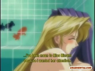 Lesbian Anime Coeds Group x rated clip In The Bathroom