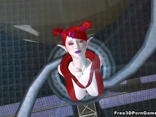 Extraordinary 3D redhead alien beauty getting fucked hard