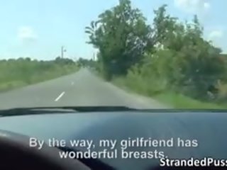 Sexually aroused hitchhiking пара користується еліта секс кіно