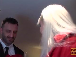 English subslut gagging on maledom pecker and getting slammed