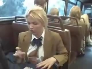 Blonde divinity suck asian guys dick on the bus