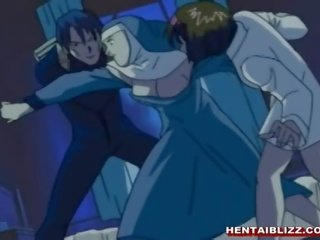 Ni cô hentai được liếm cô ấy âm hộ qua con quái vật