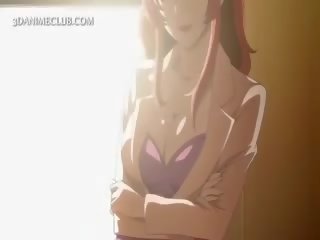 Shorthaired Hentai cutie Boobs Teased By Her splendid GF