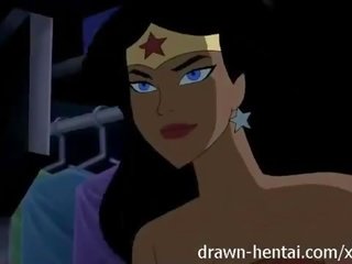 Justice league hentai - two chicks for batman shaft