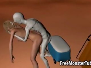Busty 3D honey Gets Licked And Fucked By An Alien